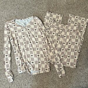 Forever French Baby Check Your Heart Bamboo Pajama Set